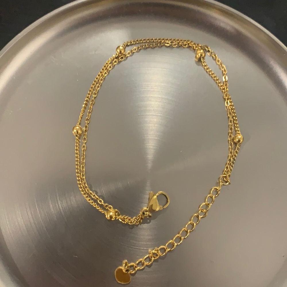 Double layered Gold anklet